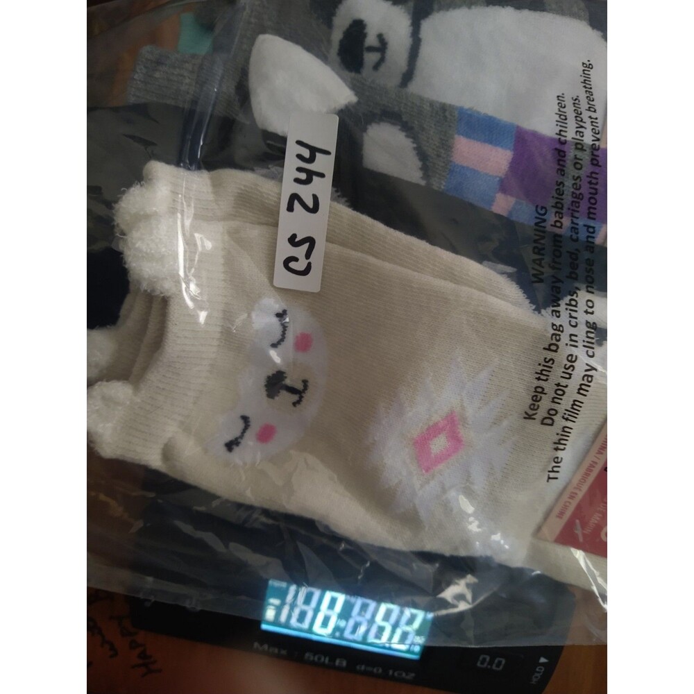 Lot of 5 Pairs Kids Children's Women's Socks Animals Fuzzy Ears Cute Fun Cheery - Picture 10 of 10
